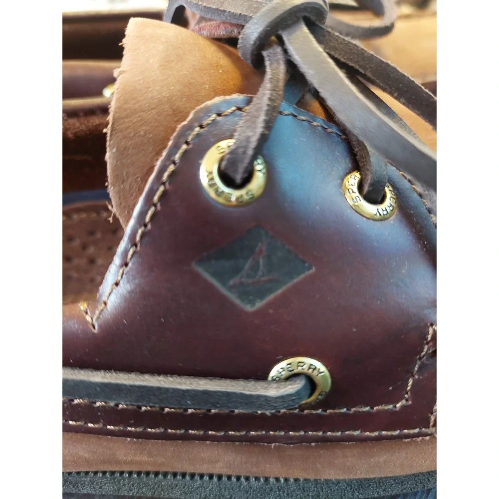 Sperry Mens Top Sider AO 2-Eye Moc Toe Boat Deck Shoes Brown Nubuck Sz 11.5 NEW!
